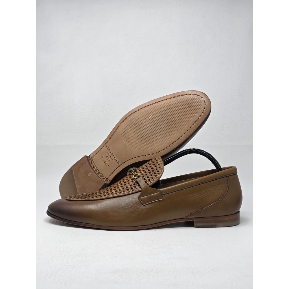 Kurt Geiger Ali Slip On Leather Mens Loafers Size EU 43.5 US 10.5 Brown New